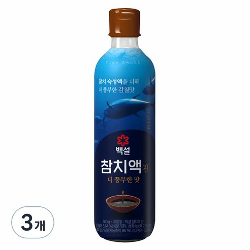 백설 참치액 진 더 풍부한 맛, 500g, 3개