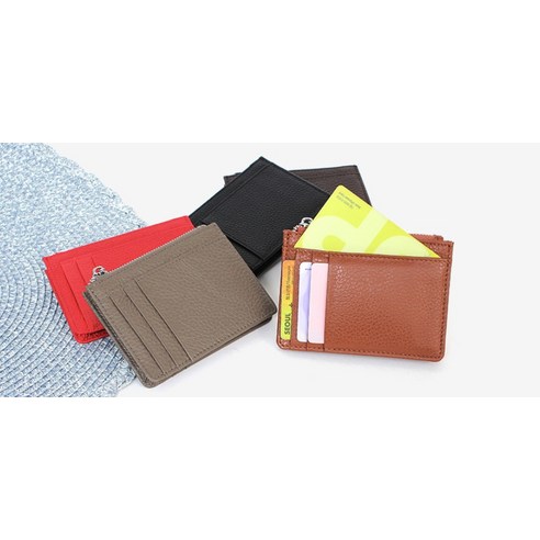 저렴한 가격과 고급스러운 가죽 소재를 가진 블루마운트 가죽 지퍼형 카드지갑 CPZ8860F