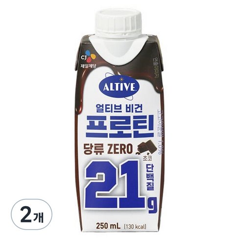 얼티브 비건 프로틴 초코, 250ml, 2개