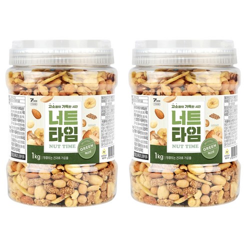 해맑음푸드 너트타임 그린 믹스넛, 1kg, 2개