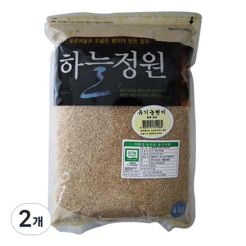 광복농산 하늘정원 유기농 현미, 4kg, 2개