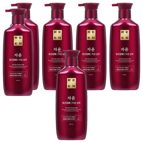 리엔 자윤 강화 지성 샴푸, 500ml, 6개