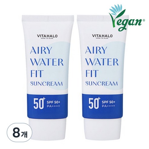 비타할로 촉촉산뜻 비건 에센스 선크림 SPF50+ PA++++, 50ml, 8개