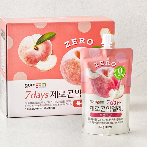 곰곰 7days 제로 곤약젤리 복숭아맛, 150ml, 7개