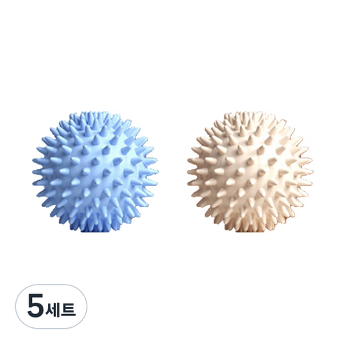 작지만 옹골찬 마사지 고슴도치 요가볼 2종 세트, 5세트, 블루 + 아이보리
