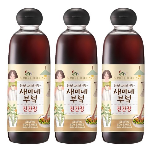 샘표 새미네부엌 진간장, 830ml, 3개