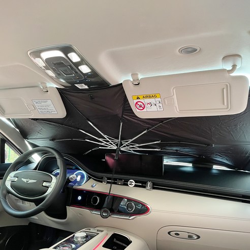 대한오토모빌 차량용 운전석 우산형 암막 원터치 썬브렐라 햇빛가리개 대형 DHSUN-01CAR, 블랙, 1개
