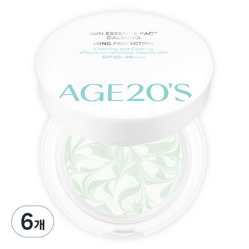 에이지투웨니스 선 에센스 팩트 카밍 롱프로텍션 미니 SPF50+ PA++++, 6개