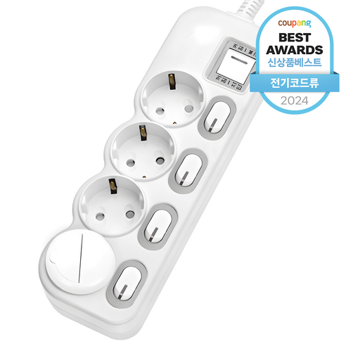 안심을 더하는 스마트한 선택, 에코파워탭 LED 개별 과부하차단 멀티탭 콘센트