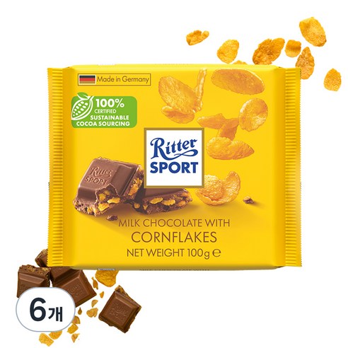 리터 스포트 콘플레이크 초콜릿, 100g, 6개