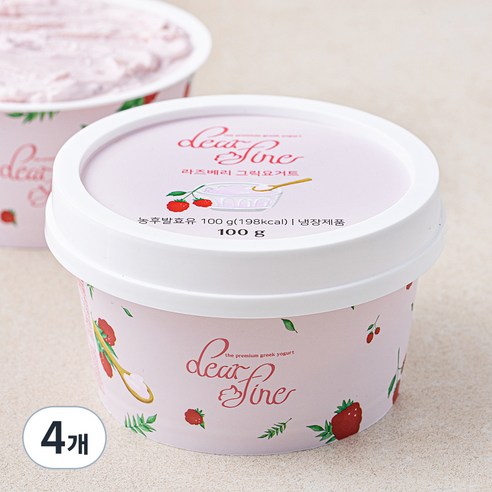디어파인 라즈베리 그릭요거트, 100g, 1개입, 4개