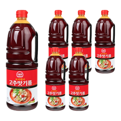해표 요리백미 고추맛기름, 1.8L, 6개
