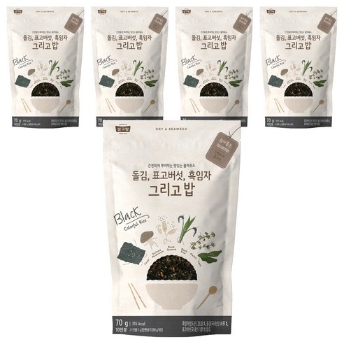 생그랑 돌김 표고버섯 흑임자 그리고밥 후리가케, 70g, 5개