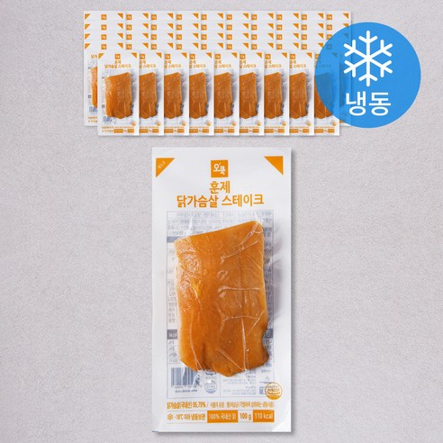 오쿡 훈제 닭가슴살 스테이크 (냉동), 100g, 1개입, 50개