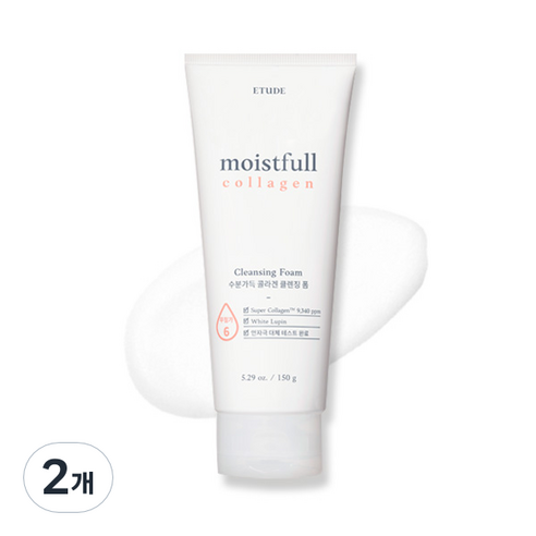 에뛰드 수분가득 콜라겐 클렌징 폼, 150g, 2개