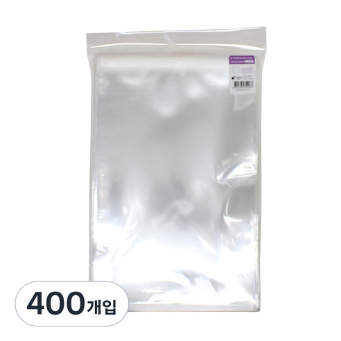 포포팬시 무지 접착 OPP 포장팩 10호, 투명, 400개입