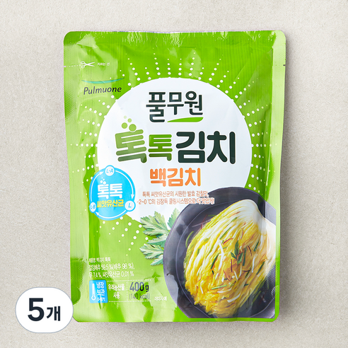 풀무원 톡톡 백김치, 400g, 5개
