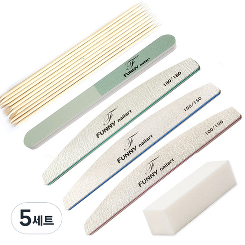 퍼니네일 프리미엄 지브라파일 세트, 지브라3종+쿠션3way광파일+샌딩블럭+우드스틱10p, 5세트