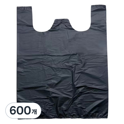 원이네 손잡이 비닐 봉투 블랙, 600개, 22L