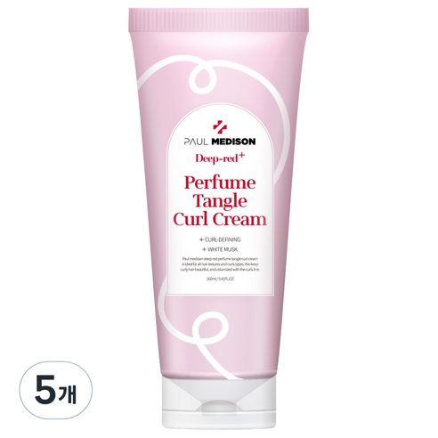 폴메디슨 딥레드 퍼퓸 탱글 컬크림 화이트머스크, 160ml, 5개