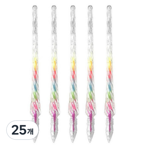 조선문방구 크리스탈 레인보우 중성펜 0.5mm, 25개, 혼합색상
