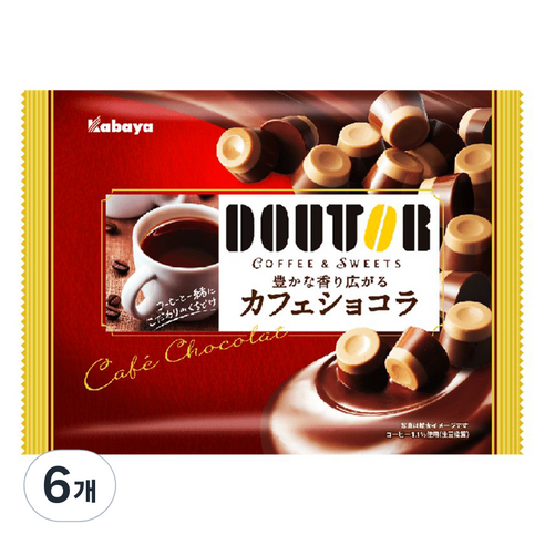 카바야 도토루 카페 쇼콜라 밀크초콜릿, 98g, 6개