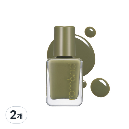 롬앤 무드 페블 네일 컬러 매니큐어 7ml, 04 머드 그린, 7g, 2개