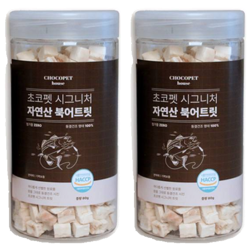 초코펫하우스 반려동물 시그니처 동결건조 간식, 북어, 80g, 2개