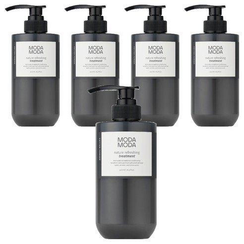 모다모다 네이처 리프레싱 무실리콘 헤어트리트먼트 코튼 파우더향, 500ml, 5개