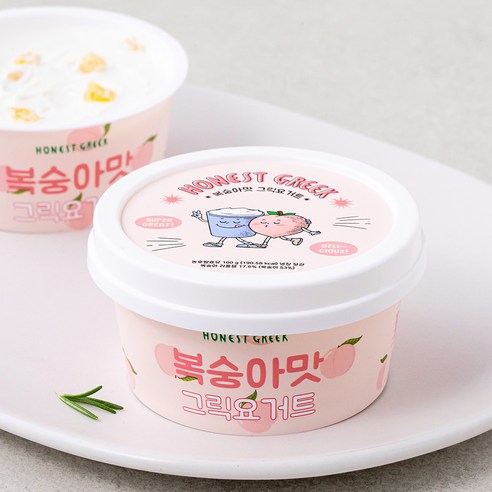 어니스트그릭 복숭아맛 그릭요거트, 100g, 2개