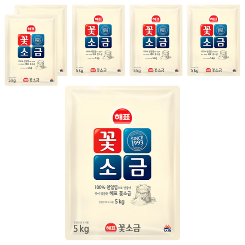 해표 꽃소금, 5kg, 6개