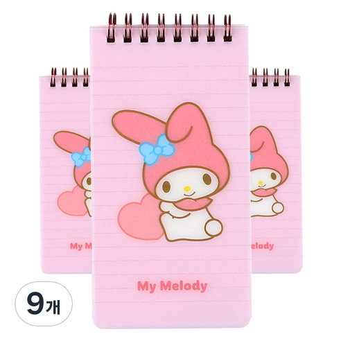 산리오캐릭터즈 PP 상철수첩 80매, 마이멜로디 핑크, 9개