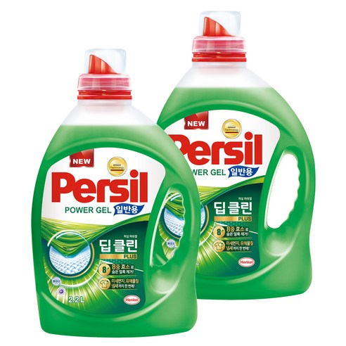 퍼실 파워젤 딥 클린 플러스 일반용 액상세제 본품, 2.2L, 2개