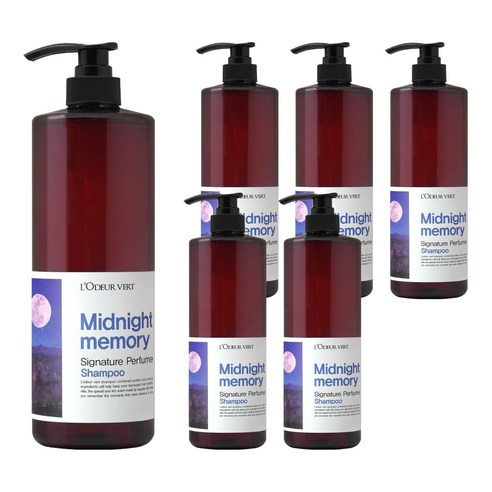 로더베르 시그니처 퍼퓸 샴푸 미드나잇메모리향, 1000ml, 6개