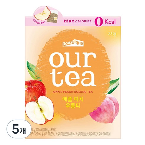 아워티 애플 피치 우롱티, 11.6g, 8개입, 5개
