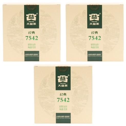 대익차 미니 보이차 경전 7542 생차, 150g, 1개입, 3개