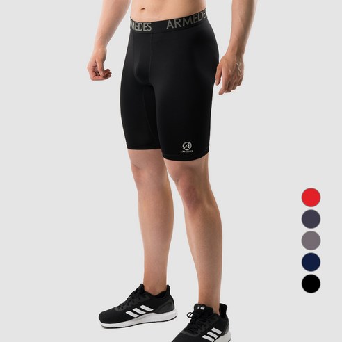 아르메데스 남성용 테크핏 5부 바지 야구 축구 등산 라이딩 트래킹 베이스레이어 언더레이어 하의 P-181