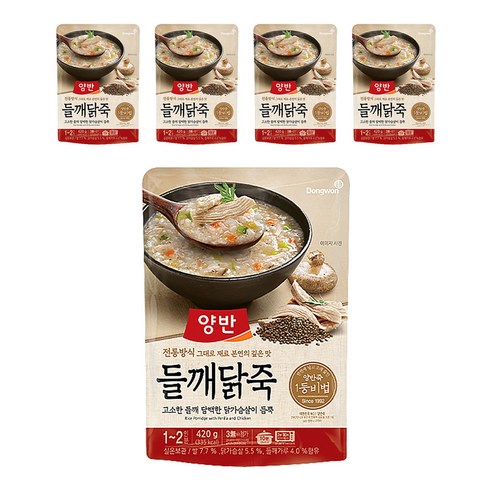 양반 들깨닭죽, 5개, 420g