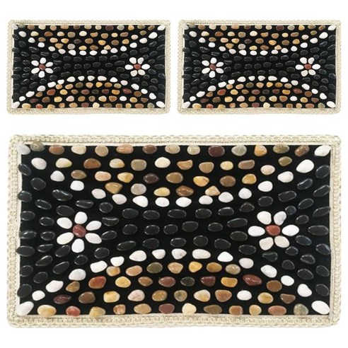에코벨 자갈 지압 돌매트 꽃길 40 x 60 cm, 혼합색상, 3개