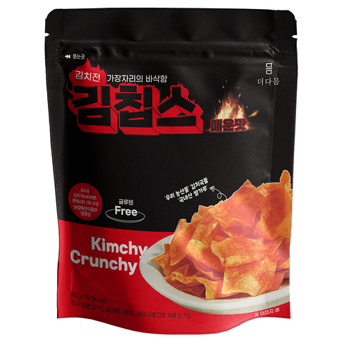 김칩스 바삭바삭 매운맛 간식안주 40g x 6개