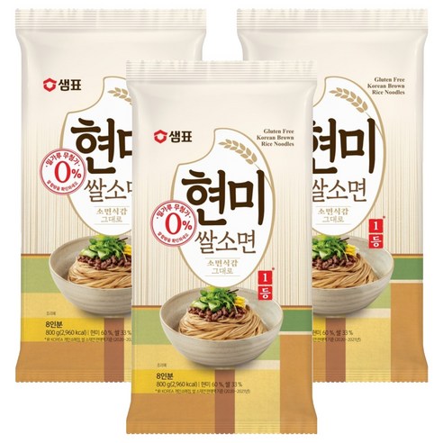 샘표 현미 쌀소면, 800g, 3개