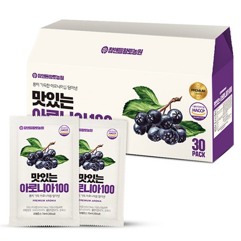 참앤들황토농원 맛있는 아로니아100 즙 30p, 2.1L, 1박스 아로니아 효능