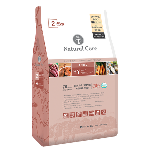 네츄럴코어 전연령 강아지 에코2 하이포알러제닉 건식사료 작은입자, 1kg, 1개