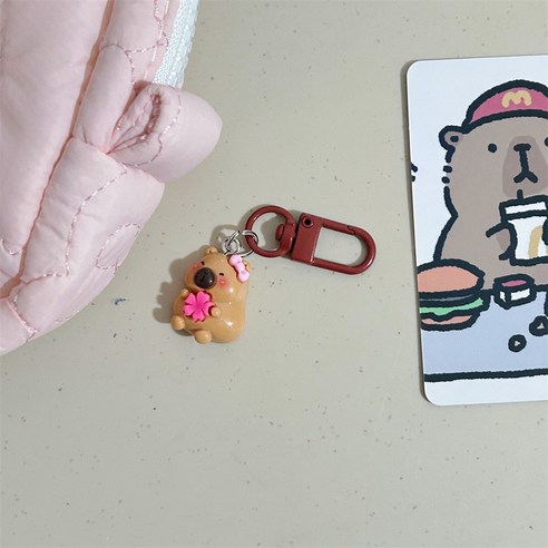 도림 핑크 쿼카 미니 자동차 키링, 꽃, 1개