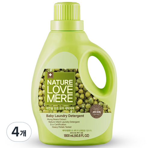네이쳐러브메레 녹두 유아 세제, 1800ml, 4개