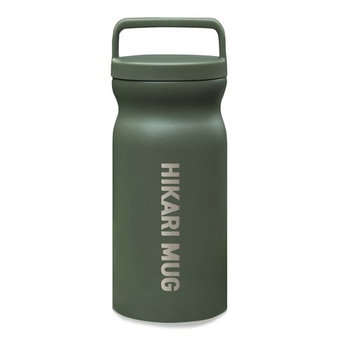HiKaRi 스텐 대용량 진공 보온보냉병, 카키, 360ml