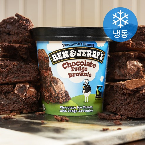 벤앤제리스 초코 펏지 브라우니 아이스크림 (냉동), 473ml, 1팩