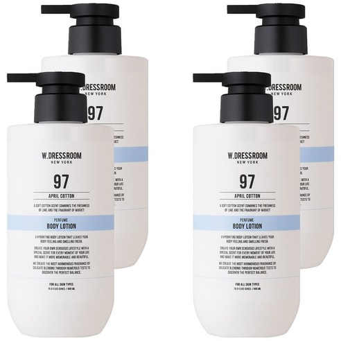 더블유드레스룸 퍼퓸 바디로션 97 에이프릴코튼향, 500ml, 4개