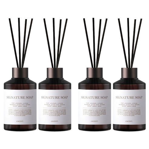 에이센트 네이처 실속형 디퓨저, 시그니처솝, 200ml, 4개