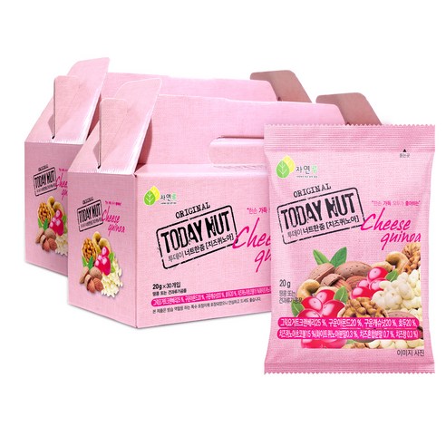 투데이넛 너트한줌 치즈퀴노아 견과 30개입, 600g(30입), 2개